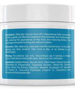 Alternative view of QRxLabs Glycolic Acid 20% Resurfacing Pads for Face & Body with Vitamins B5, C & E, Green Tea, Calendula, Allantoin - Exfoliates Surface Skin and Reduces Fine Lines and Wrinkles - Peel Pads