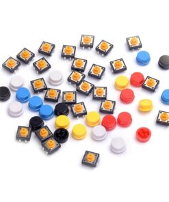 Cylewet 25Pcs 12x12x7.3mm Momentary Tact Tactile Push Button Switch Touch Switch Micro Switch 4 Pins SMD PCB with Cap for Arduino (Pack of 25) CYT1009 10 61hHHzOQd3L
