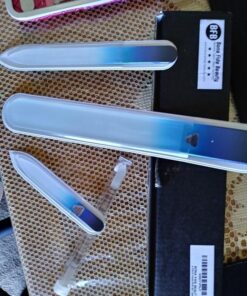 Manicure Pedicure Glass Nail File Set, Toenail & Fingernail Files, Cuticle Trimmer for Gentle Nail Care - Bona Fide Beauty Genuine Czech Glass Blue/ Aqua 21 61hKza2uFjL