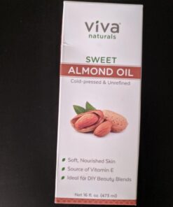 Viva Naturals Sweet Almond Oil - 100% Pure Hair and Skin Softener, Non-Greasy for Massage, Carrier Oil for Essential Oils and DIY Beauty Blends, Expeller-Pressed Almond Oil for Body, Non-GMO, 16 fl oz 16 Fl Oz (Pack of 1) 48 61hL9u8R5PL