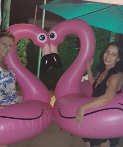 BigMouth Inc. Pink Flamingo Pool Float, Inflates to Over 4ft. Wide, Funny Inflatable Vinyl Summer Pool or Beach Toy, Patch Kit Included 38 61hLm80LckL