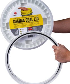 Gamma2 Seal Lid - Pet Food Storage Container Lids - Fits 3.5, 5, 6, & 7 Gallon Buckets, White, 4122E, Made in USA, Fits a 3.5 to 7 Gallon Bucket 27 61hN1h6XjsL
