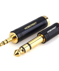 MOBOREST 3.5mm M to 6.35mm F Stereo Pure Copper Adapter, 1/8 Inch Plug Male to 1/4 Inch Jack Female Adapter, Can be Used Conversion Headphone adapte, amp adapte, Black Fashion 2-Pack 14 61hO8s3AY1L