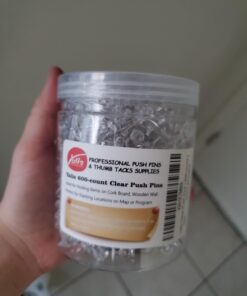 Yalis Push Pins 600 Count, Standard Clear Thumb Tacks Steel Point and Clear Plastic Head 30 61hSBMkvyUL