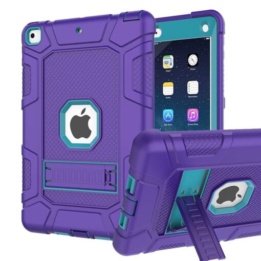 Rantice iPad 6th Generation Cases, iPad 5th Generation Case, iPad Air 2 Case, iPad 9.7 Case, Shockproof Rugged Drop Protection Cover Built with Kickstand for iPad 9.7'' A1893/A1954/A1822/A1823 Purple+Dark blue