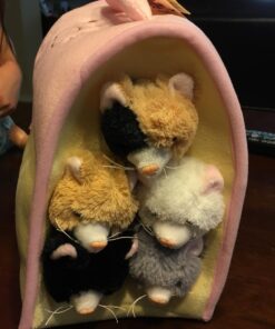 Alternative view of Plush Cat House with Cats - Five (5) Stuffed Animal Cats in Play Kitten House Carrying Case