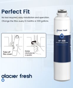 GLACIER FRESH DA29-00020B Refrigerator Water Filter Compatible with Samsung DA29-00020A/B, DA29-00020B-1, HAF-CIN/EXP, 46-9101, RF4267HARS For French Door Fridge Kitchen (3 PACK) Standard 3 Count (Pack of 1) 28 61hXsBeBZcL