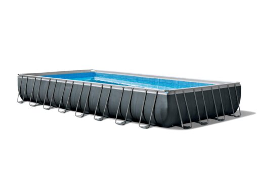 INTEX 26377EH Ultra XTR Deluxe Rectangular Above Ground Swimming Pool Set: 32ft x 16ft x 52in – Includes 2650 GPH Sand Filter Pump – Saltwater System – SuperTough Puncture Resistant – Rust Resistant with Sand Filter Pump & Saltwater System