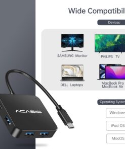 USB C Hub, Multi-Port USB Type-C Hub with 4K HDMI, Power Delivery 100 W | 3 USB 3.0 Port | 1 Type-C 3.0 Port | USB Splitter Adapter for MacBook, Mac Mini, XPS, Laptop and USB C Devices 0.5ft 31 61hZeHWOOAL