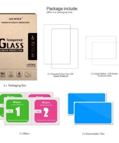 AKWOX (4pcs) Tempered Glass Top LCD Screen Protector + HD Clear Crystal Buttom LCD Screen Protective Filter for 2DS 28 61hb4Rer35L