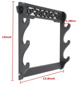 Alternative view of Eforlife Sword Holder Wall Mount Japanese Samurai Sword Display Stand Hanger Bracket for Japanese Katana Wakizashi Tanto 3 Layer C
