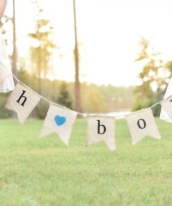 Oh Boy Burlap Banner - Baby Shower Decorations For Boy - Gender Reveal Party 15 61hgnX1JRyL