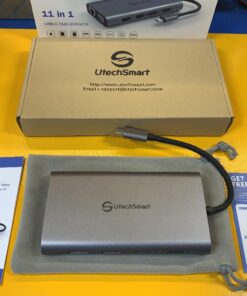UtechSmart USB C Hub,Triple Display USB C Laptop Docking Station, 11 in 1 USB C Dock with Dual HDMI, VGA, PD3.0, SD TF Card Slot, 4 USB Ports Dual Monitor Adapter Compatible for MacBook and Windows Grey 44 61hgzRG1RfL 1