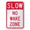 SmartSign No Wake Zone Sign, Slow Down Sign, Lake Signs for Outdoor, 12 x 18 Inches 3M Engineer Grade Reflective Aluminum, Weather Resistant EG Reflective 12 61hhHueDBgL