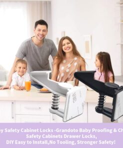 Baby Safety Cabinet Locks 12 Pack Black-GRANDOTO Children Cabinet Baby Safety Locks Latches for Cabinet & Drawers 16 61hjyBVczHL