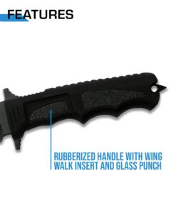 MTECH USA MT-086 Fixed Blade Hunting Knife, Black Straight Edge Blade, Black Handle, 12-1/4-Inch Overall, Black Blade 35 61hmWpBWzHL