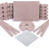 Furniture Pads 124 Pack - Chair Leg Floor Protectors, 60 Felt Furniture Pads & 64 Clear Bumper Pads. Felt Pads with Strong Adhesion, 5mm Thick Furniture Felt Pads for Increased Durability 56 61hnQhYQ1ZL