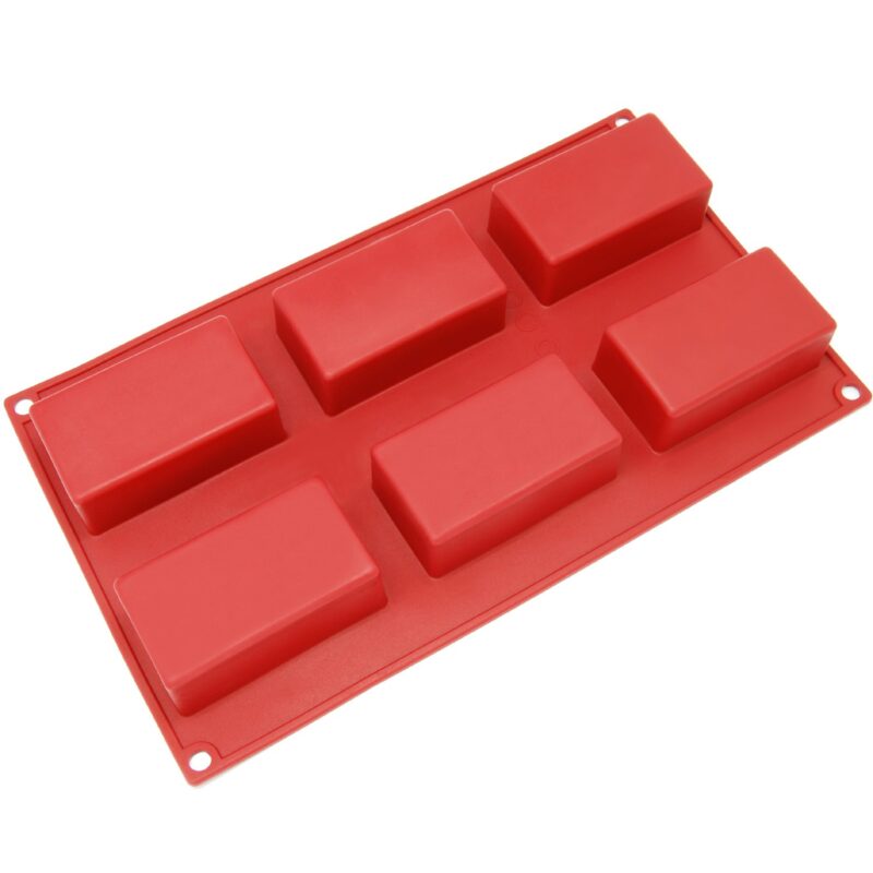 Silicone Molds [Rectangular, 6 Cup] Cupcake Baking Pan - Free Paper Muffin Cups - Non Stick, BPA Free, 100% Silicon & Dishwasher Safe Silicon Bakeware Tin - Kitchen Rubber Tray & Soap Molds Rectangular [6 Cup]