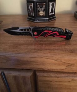 Alternative view of Mtech 8" Fire Fighter Red Spring Assisted Folding Knife Blade Pocket Open Switch- Firefighter Rescue Pocket Knife - Hunting Knives, Military Surplus - Survival and Camping Gear