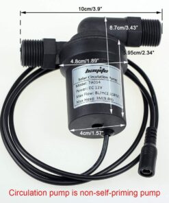 bayite BYT-7A014 DC 12V Solar Hot Water Heater Circulation Pump Low Noise 3M Discharge Head 2.1GPM 14 61hu4PSFPtL