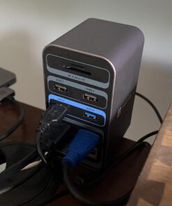 TOBENONE USB C Docking Station for 15 in MacBook - Dual Monitor Docking Station With 2 HDMI, 6 USB A, SD/Micro SD, LAN, 87W PD, Grey UDS013-No Power Adapter 55 61hwvSCpycL