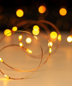 YIHONG 4 Set Fairy Lights Battery Operated - 16.4ft Led Christmas String Lights 8 Modes 50 LED Starry Lights - Copper Wire Firefly Lights for Wedding Birthday Party Christmas Decoration- Warm White 28 61hzA6vyA9L