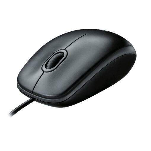 Logitech B100 Corded Mouse, Wired USB Mouse for Computers and Laptops, Right or Left Hand Use - Black 1 Count (Pack of 1)