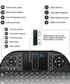 Rii I8 Mini 2.4Ghz Wireless Touchpad Keyboard With Mouse For Pc, Pad, Xbox 360, Ps3, Google Android Tv Box, Htpc, Iptv (Black) 20 61i0rloX86L