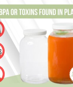 1 Gallon Glass Kombucha Jar - Home Brewing and Fermenting Kit with Cheesecloth Filter, Rubber Band and Plastic Lid - By Kitchentoolz 13 61i5OyFwiML