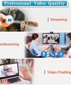 Webcam HD 1080P,Webcam with Microphone, USB Desktop Laptop Camera with 110 Degree Widescreen,Stream Webcam for Calling, Recording,Conferencing, Gaming,Webcam with Privacy Shutter and Tripod BLACK 25 61iA77qiNgL