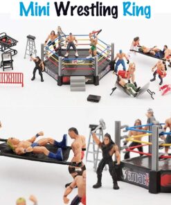 Alternative view of Liberty Imports Ultimate 32-Piece Wrestling Miniature Toys for Kids Pretend Play, Wrestler Figures with 2 Rings & Realistic Accessories for Boys and Girls, Great for Cake Toppers, Parties