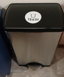 Recycle and Trash Vinyl Lettering Decal Sticker (4" x 4", White) 4" x 4" 27 61iCdBkfbNL