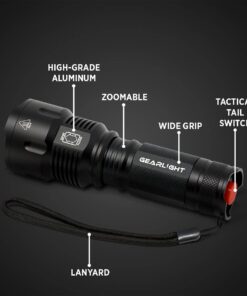 GearLight High-Powered LED Flashlight S1200 - Mid Size, Zoomable, Water Resistant, Handheld Light - High Lumen Camping, Outdoor, Emergency Flashlights 34 61iENw4d3L
