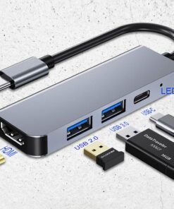 Alternative view of QCEs USB C Hub, USB C to HDMI Multiport Adapter 4K Video USB 3.0 Port, PD Charging for Portable Dock Compatible with MacBook iPhone 15 Pro, Samsung Dex, Nintendo Switch
