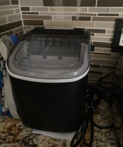 COWSAR Ice Maker Countertop, Portable Ice Machine with Self-Cleaning, 26.5lbs/24Hrs, 9 Bullet Ice Cubes in 6 Mins, Ice Basket and Scoop, Ideal for Home, Kitchen, Bar, Camping 26.5LBS / 24H Black 1 37 61iErLQQkmL