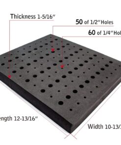 POWERTEC 71046 Router Bit Tray for 110 Bits, 1-5/16” Thick, 50 1/2 inch and 60 1/4 inch Shank Router Bits,Black Router bit tray, 110 Holes 14 61iFHwtWsxL