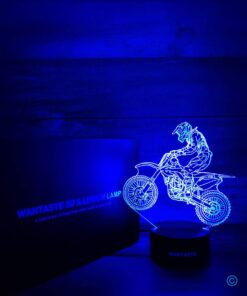 WANTASTE Motocross 3D Lamp Gifts for Boys Girls Room, Dirt Bike Decor Toys Night Light Bedside Gifts for Kids Baby, 7 Colors Changing Nightlight with Battery Backup and Smart Control Motocross Man 18 61iGxLNym3L