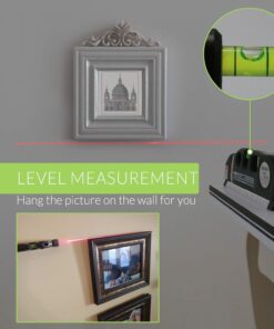 Laser Level Line Tool, Qooltek Multipurpose Cross Line Laser 8 feet Measure Tape Ruler Adjusted Standard and Metric Rulers for hanging pictures 36 61iHAN3LECL