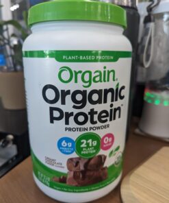 Orgain Organic Vegan Protein Powder, Creamy Chocolate Fudge - 21g Plant Based Protein, Gluten Free, Dairy Free, Lactose Free, Soy Free, No Sugar Added, Kosher, For Smoothies & Shakes - 2.03lb 20 Servings (Pack of 1) 36 61iJAPjQ4xL 1