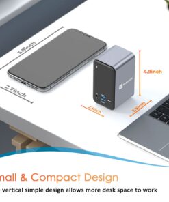 TOBENONE USB C Docking Station for 15 in MacBook - Dual Monitor Docking Station With 2 HDMI, 6 USB A, SD/Micro SD, LAN, 87W PD, Grey UDS013-No Power Adapter 34 61iKgNu5YVL