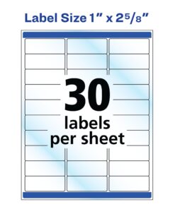 Avery 6521 Glossy Crystal Clear Address Labels for Laser & Inkjet Printers, 1" x 2-5/8", 300 Labels 1" x 2-5/8" 22 61iKzvj593L