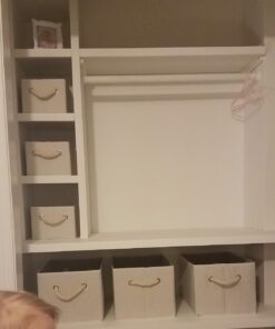 StorageWorks Storage Baskets for Organizing Shelves , Foldable Fabric Storage Bins with Handles, Beige, White & Ivory, 3-Pack, 11 ½" L x 8 ¾" W x 6 ½" H 38 61iLdcw9SIL