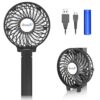 VersionTECH. Mini Handheld Fan, USB Desk Fan, Small Personal Portable Table Fan with USB Rechargeable Battery Operated Cooling Folding Electric Fan for Travel Office Room Household Black