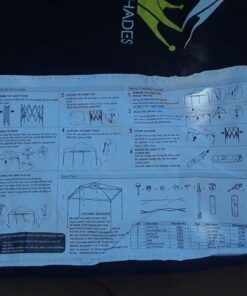Crown Shades 10x10 Pop up Canopy Outside Canopy, Patented One Push Tent Canopy with Wheeled Carry Bag, Bonus 8 Stakes and 4 Ropes, Blue 62 61iNeE9a59L