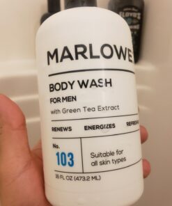 MARLOWE. No. 103 Mens Body Wash 16 oz, Energizing and Refreshing with Moisturizing Natural Willow Bark & Green Tea Extracts, Fresh Pine & Agarwood Scent 19 61iOFoABNNL