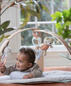 Ingenuity Cozy Spot Reversible Duvet Activity Gym & Play Mat with Wooden Bar - Loamy, Ages Newborn + 41 61iOQwkpbzL