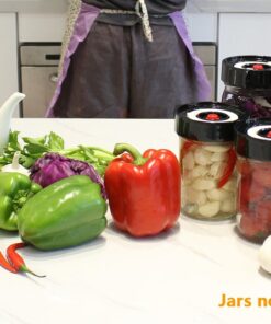 AMZUShome Fermenting Lids Kit Waterless Airlock For Wide Mouth Mason Jar Fermentation Not Crock Pots,Make Sauerkraut,Kimchi,Pickles Or Fermented Foods.4 Pack+1 Pump(Black) Black 4 17 61iPauXv2JL