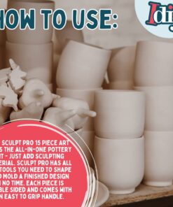 Sculpt Pro Pottery Tool Starter Kit - 15-Piece 26-Tool Beginner's Clay Ceramics Modeling Carving Sculpting Set -Arts and Crafts School Project, w Carrying Case, Birthday Gift for Kids 1 31 61iQPluL6wL