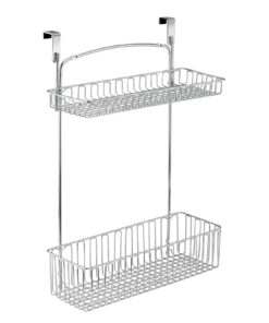 mDesign Steel Over Cabinet Kitchen Storage Organizer Holder or Basket - Hang Over Cabinet Doors in Kitchen, Pantry, Bathroom - Holds Dish Soap, Window Cleaner - Concerto Collection - Chrome Pack of 1 24 61iRLMsGRaL