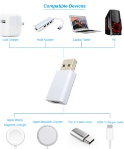 MOSWAG USB to USB C Adapter,Compatible with Apple MagSafe Watch 7/8/9/SE/Ultra,USB C Female to USB Male Adapter for iPhone 15 14 13 12 Mini Pro Max,iPad,Galaxy Note,Google Pixel 7 6 5 23 61iRtqR3iIL 1